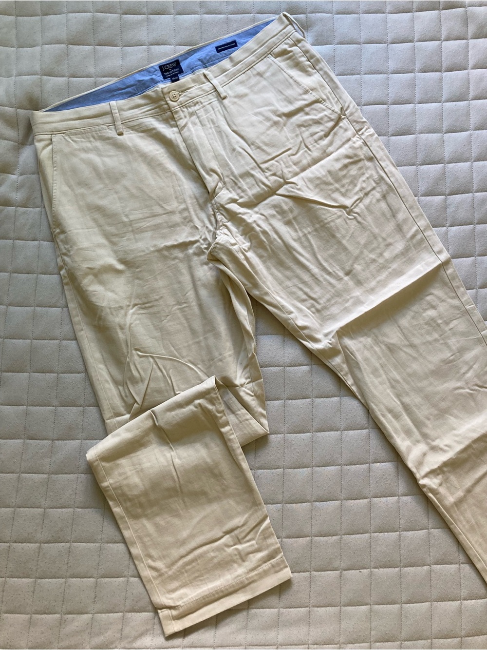 J. Crew Men’s Cream Khaki Cotton Summerweight Chinos